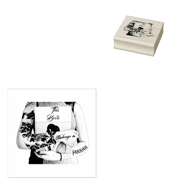 Tattoo Bookworm Bok Ownership Bläck Frimärke Stämpel (Stämplad)