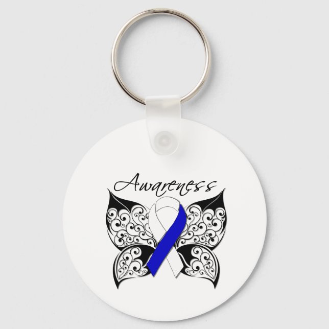 Tattoo Butterfly Awareness - ALS Disease Nyckelring (Framsida)