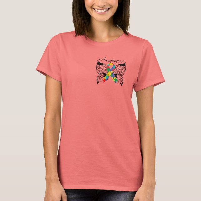 Tattoo Butterfly Awareness - Autism T-shirt (Framsida)