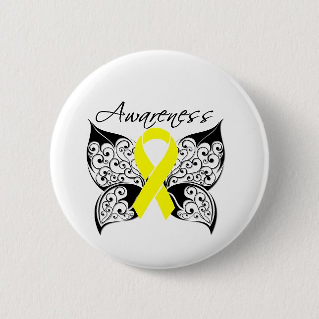 Tattoo Butterfly Awareness - Bladder Cancer Knapp (Framsida)