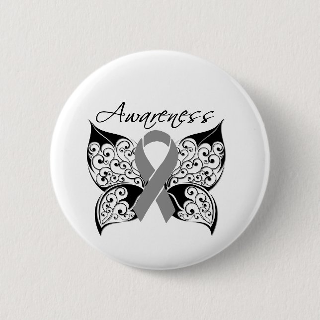 Tattoo Butterfly Awareness - Brain Cancer Knapp (Framsida)