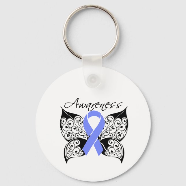 Tattoo Butterfly Awareness - Esophageal Cancer Nyckelring (Framsida)