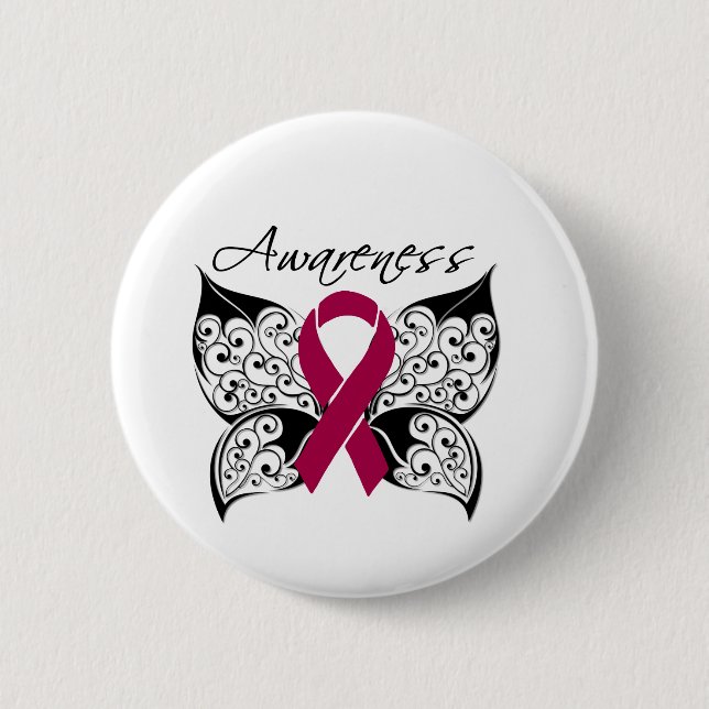 Tattoo Butterfly Awareness - Många Myeloma Knapp (Framsida)