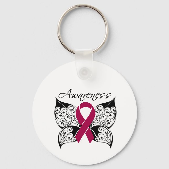 Tattoo Butterfly Awareness - Många Myeloma Nyckelring (Framsida)
