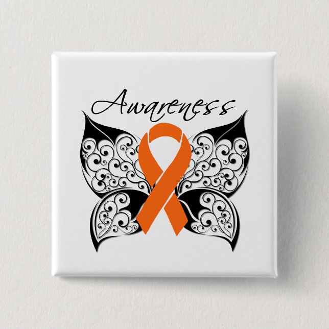 Tattoo Butterfly Awareness - Många Sclerosis Knapp (Framsida)