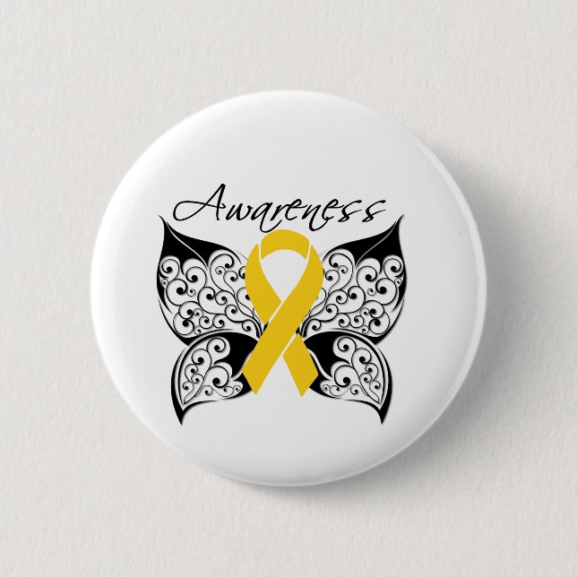 Tattoo Butterfly Awareness - Neuroblastoma Cancer Knapp (Framsida)