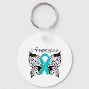 Tattoo Butterfly Awareness - Ovarian Cancer Nyckelring