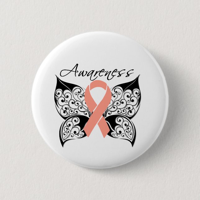 Tattoo Butterfly Awareness - Uterine Cancer Knapp (Framsida)
