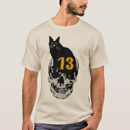 tattoo chat noir tete de mort crane 13 numero malh t shirt