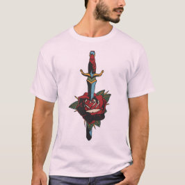 tattoo dague transperce rose fleur old school tatt t shirt