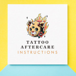 Tattoo Efterföljande instruktioner Kreativet Artsy Fyrkantigt Visitkort