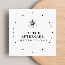 Tattoo Efterföljande instruktioner Svartvitt Fyrkantigt Visitkort