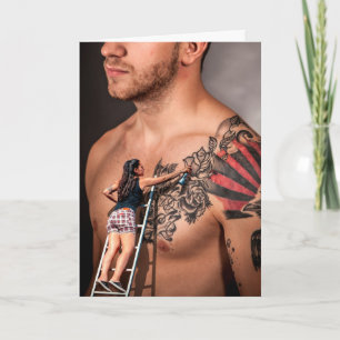 Tattoo Fläkt Graffiti Artist Greeting Card Kort