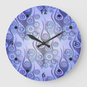 Tattoo flames & circles mönster + din backgr. stor klocka