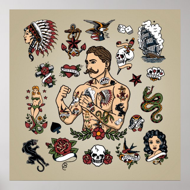 Tattoo-flash Poster (Framsidan)