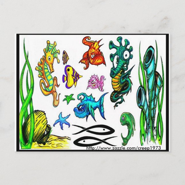 Tattoo Flash-vykort Vykort (Framsida)