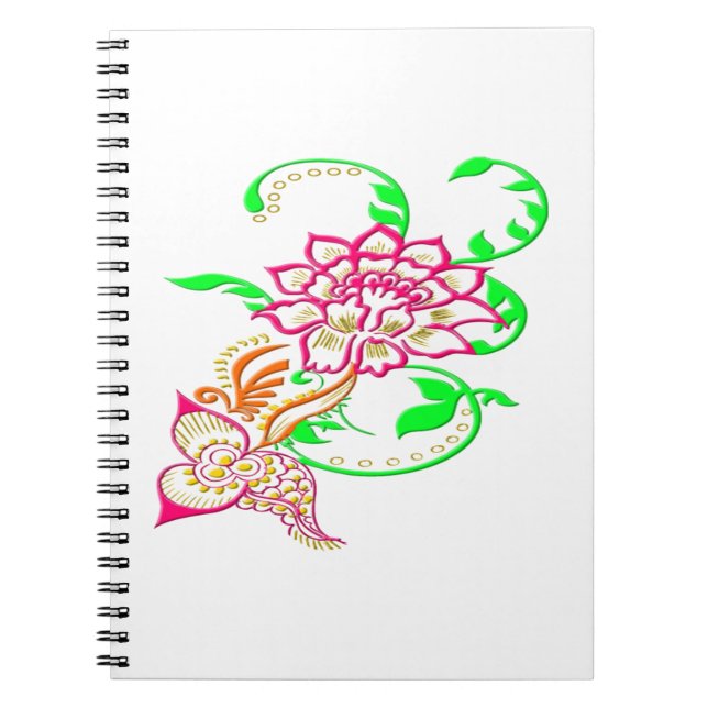 Tattoo Flower Anteckningsbok Med Spiral (Framsidan)