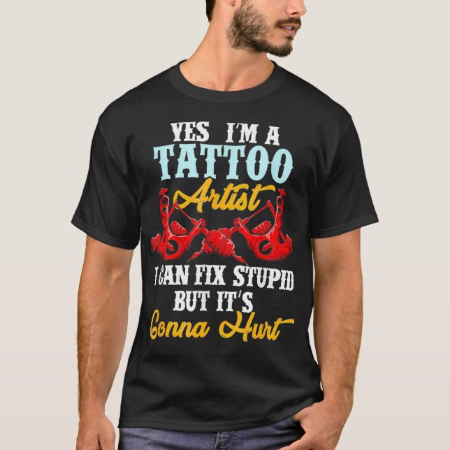 Tattoo for a Älskare of Bläck and Tattoo Artist  T Shirt (Framsida)