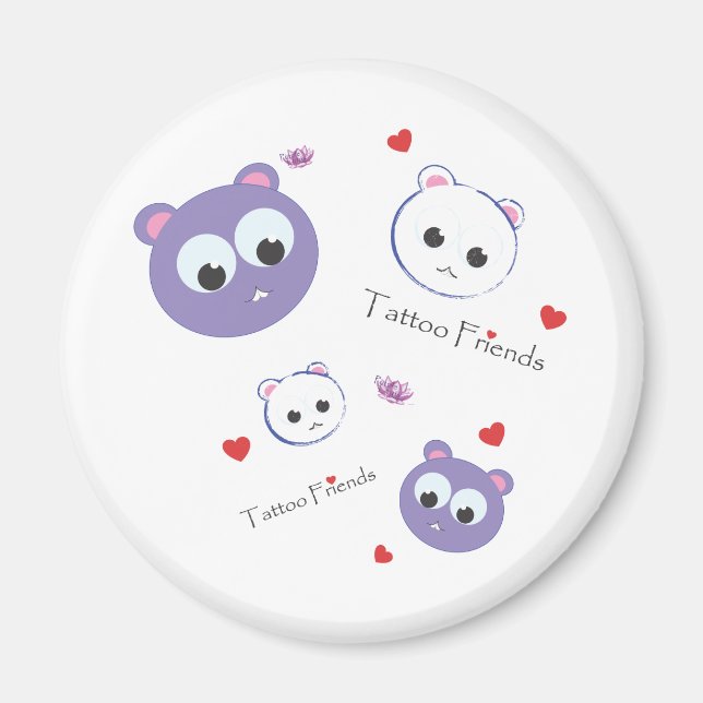 Tattoo Friends lila Magnet (Framsidan)