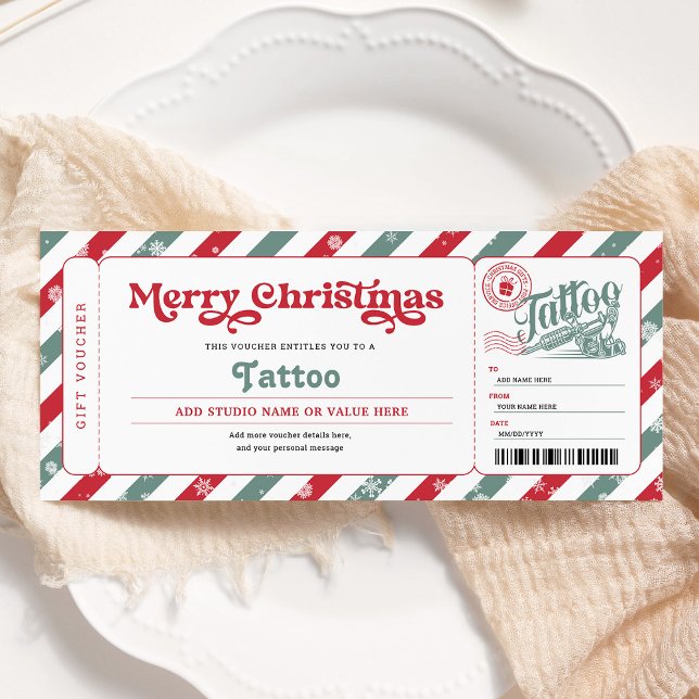 Tattoo Get Inc Gift jul Biljett Voucher Inbjudningar (Skapare uppladdad)