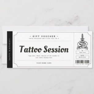 Tattoo Gift Card Biljett-kupongcertifikat Inbjudningar