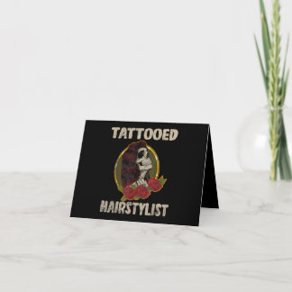 Tattoo Gift I Skull Women Hairdresser Kort