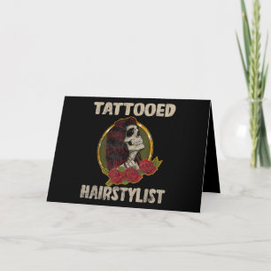 Tattoo Gift I Skull Women Hairdresser Kort