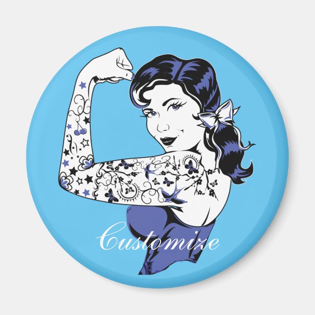 Tattoo Girl Arm Up Thunder_Cove Magnet (Framsidan)