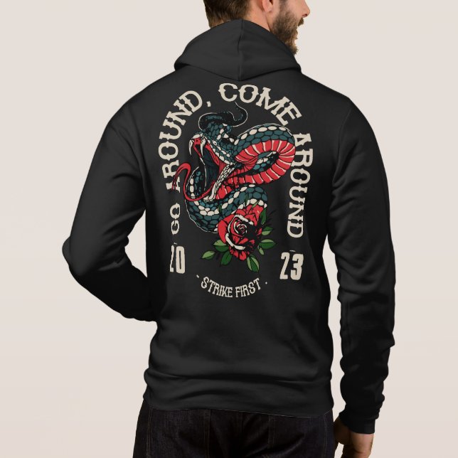 Tattoo go around . come around slogan serpent old  t shirt (Baksida)