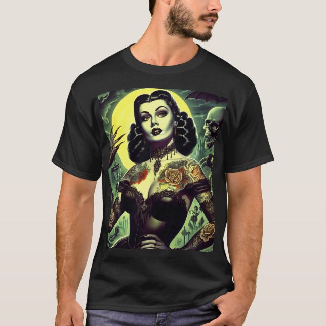 Tattoo Goth Woman T Shirt (Framsida)