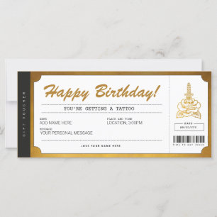 Tattoo Guld Gift Biljett Voucher Certificate