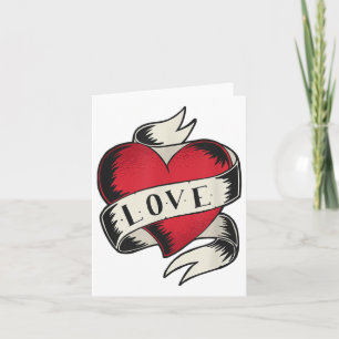 Tattoo Heart Valentines day Kärlek Gift_1 Kort