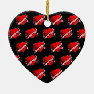 Tattoo Hearts Julgransprydnad Keramik