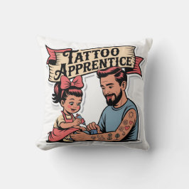 Tattoo-lärling - Cute Tecknad Pappa & dotter Kudde