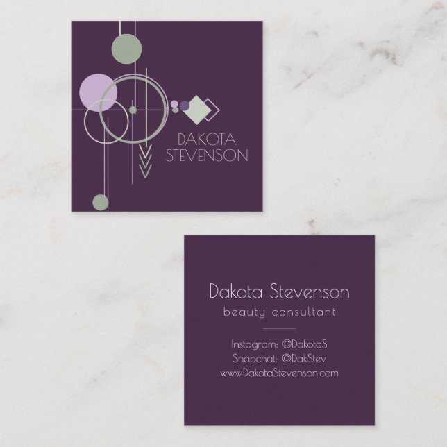 Tattoo Linoke | Abstrakt för Grönt av Lila i Böhme (Fram/baksida)