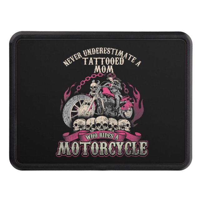 Tattoo Mamma Biker underskatta aldrig motorcykel Dragkroksskydd (Framsidan)