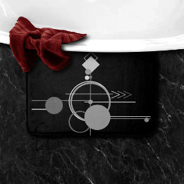 Tattoo Modern Art Deco | Minimering av svartvitt o Badrumsmatta
