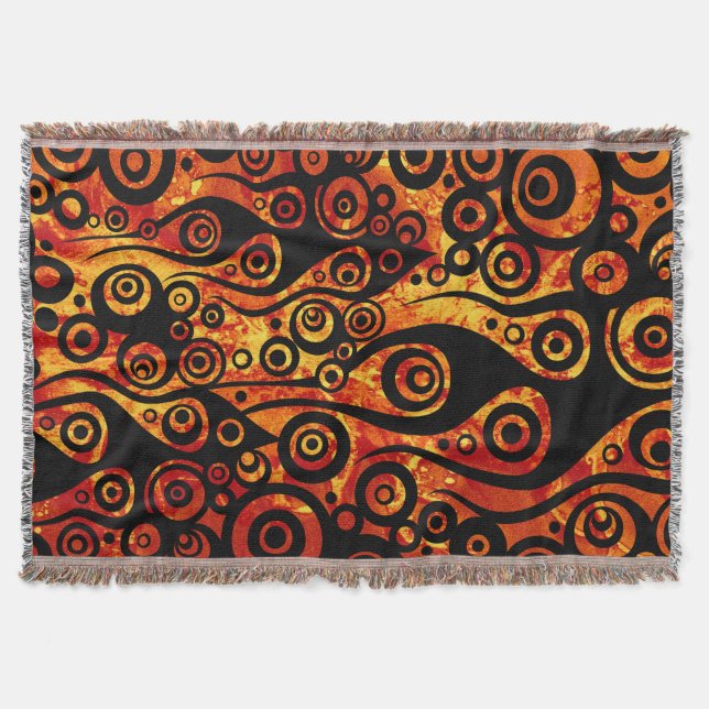 Tattoo Mönster ART - flamma och cirklar + din idé Mysfilt (Framsidan)