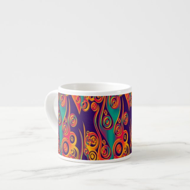 Tattoo Mönster Art - lågor och cirklar Espressomugg (Framsida vänster)