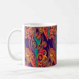 Tattoo Mönster Art - lågor och cirklar Kaffemugg