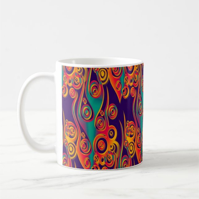 Tattoo Mönster Art - lågor och cirklar Kaffemugg (Vänster)
