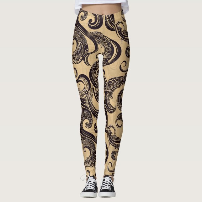 Tattoo mönster leggings (Framsida)