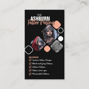 Tattoo Parlor Poster - Anpassningsbar Black  Visitkort