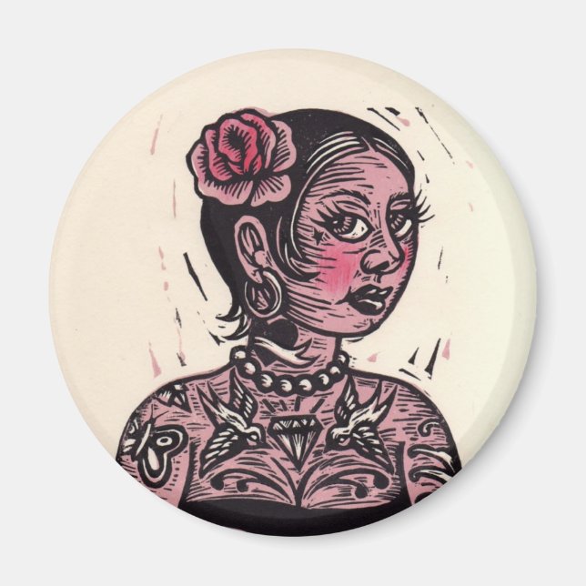 Tattoo Pin Up Girl Magnet (Framsidan)