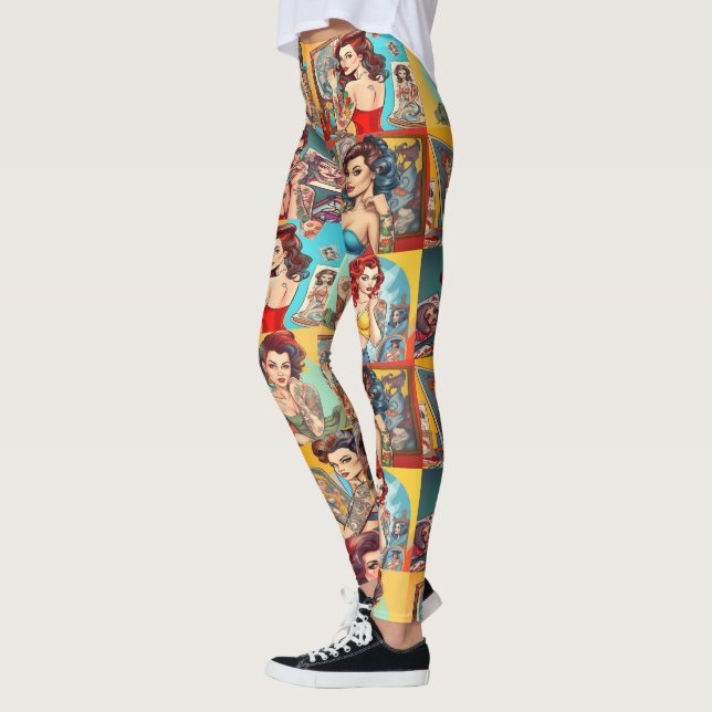 Tattoo Pinup Girls Leggings - Coola (Vänster)