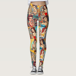 Tattoo Pinup Girls Leggings - Coola