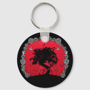 Tattoo Ro Bonsai Träd i Kärlek Sväljer Nyckelring