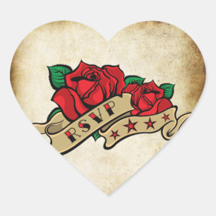 Tattoo Ro Rockabilly Urban OSA Sälar Hjärtformat Klistermärke