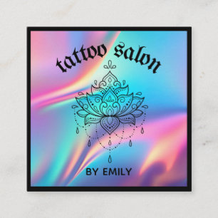 Tattoo Salon Mystical Holography Fyrkantigt Visitkort