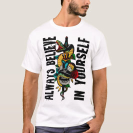 tattoo serpent crane tete de mort dague planté t shirt